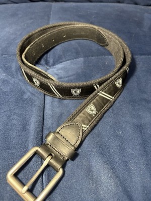 Polo Ralph Lauren Women s Black Leather/Canvas Belt Metal Buckle Size 38 1 