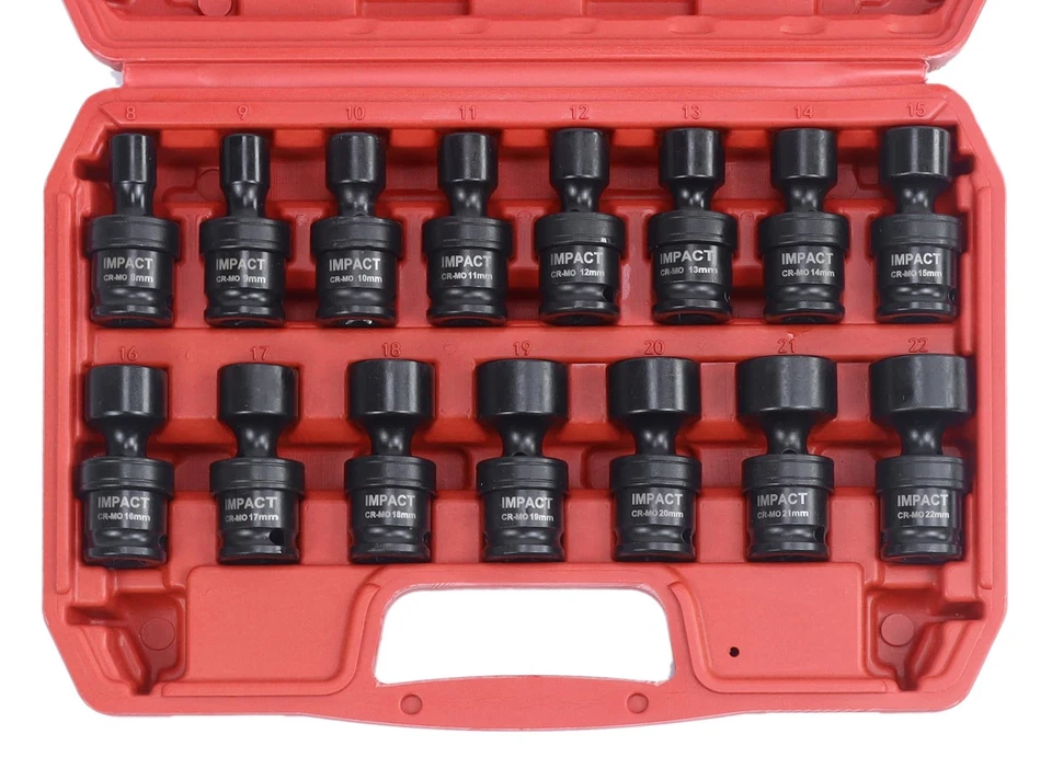 15PCS 3/8-Inch driver impact universal socket set,15piece swivel socket set,6... - Image 2 of 4