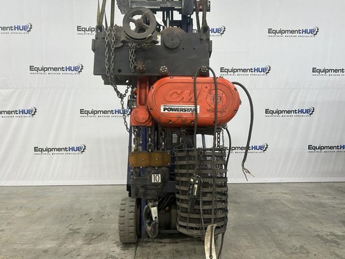 CM Powerstar 717202E 10 Ton Electric Chain Hoist w/ Manual Trolley