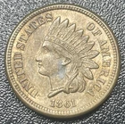 1861 Indian Head Cent 1c Better Date Penny AU About Uncirculated With Luster