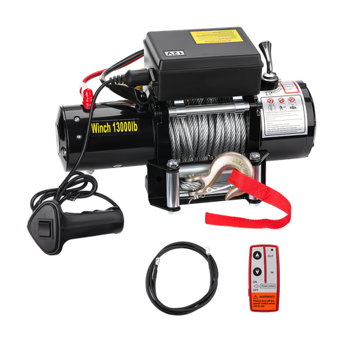 Elektrische Seilwinde 12V 13000LBS 5909KG Motorwinde Offroadwinde Stahlseil Funk - Bild 9 von 15