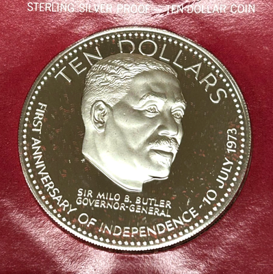 1974 Bahamas Independence Day $10 Silver Proof Coin - OGP & COA