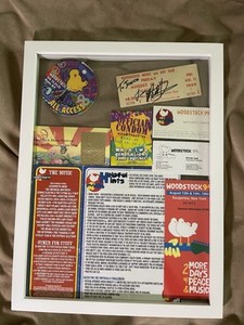 Michael Lang Signed Woodstock 1969 Ticket & Other Pieces From 1994 & 1999