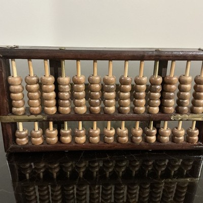 Abacus 91 Beads~13 Rods Wood and Brass Hardware Made In China
