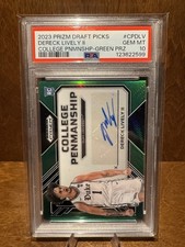 2023 Prizm Draft Picks DERECK LIVELY II #CP-DLV Penmanship Green Auto - PSA