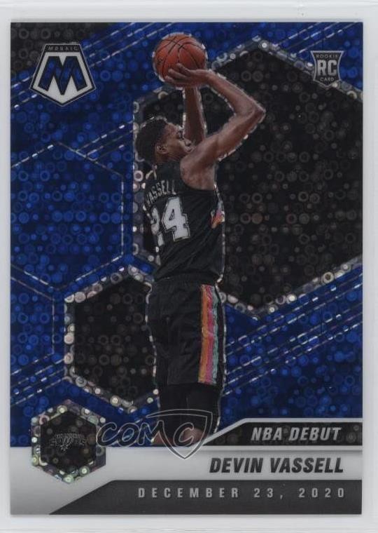 2020 Mosaic NBA Debut Fast Break Blue Prizm 70/85 Devin Vassell Rookie RC 11p9