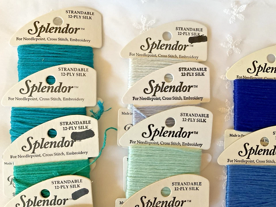 Rainbow Gallery Needlepoint Embroidery Thread Lot of 11 Splendor Shades of Blue - Image 2 of 4