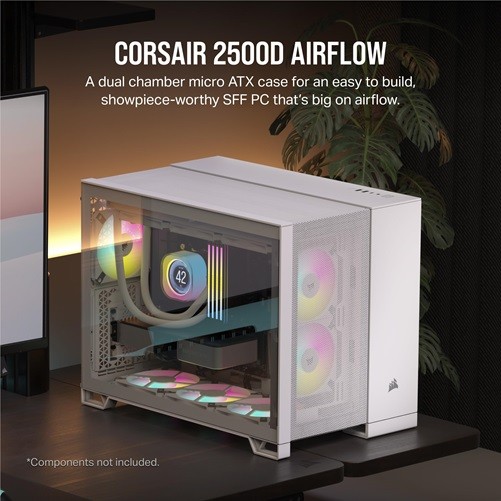Двухкамерный корпус для ПК Corsair 2500D AIRFLOW Mid-Tower белый CC-9011264-WW 31290₽