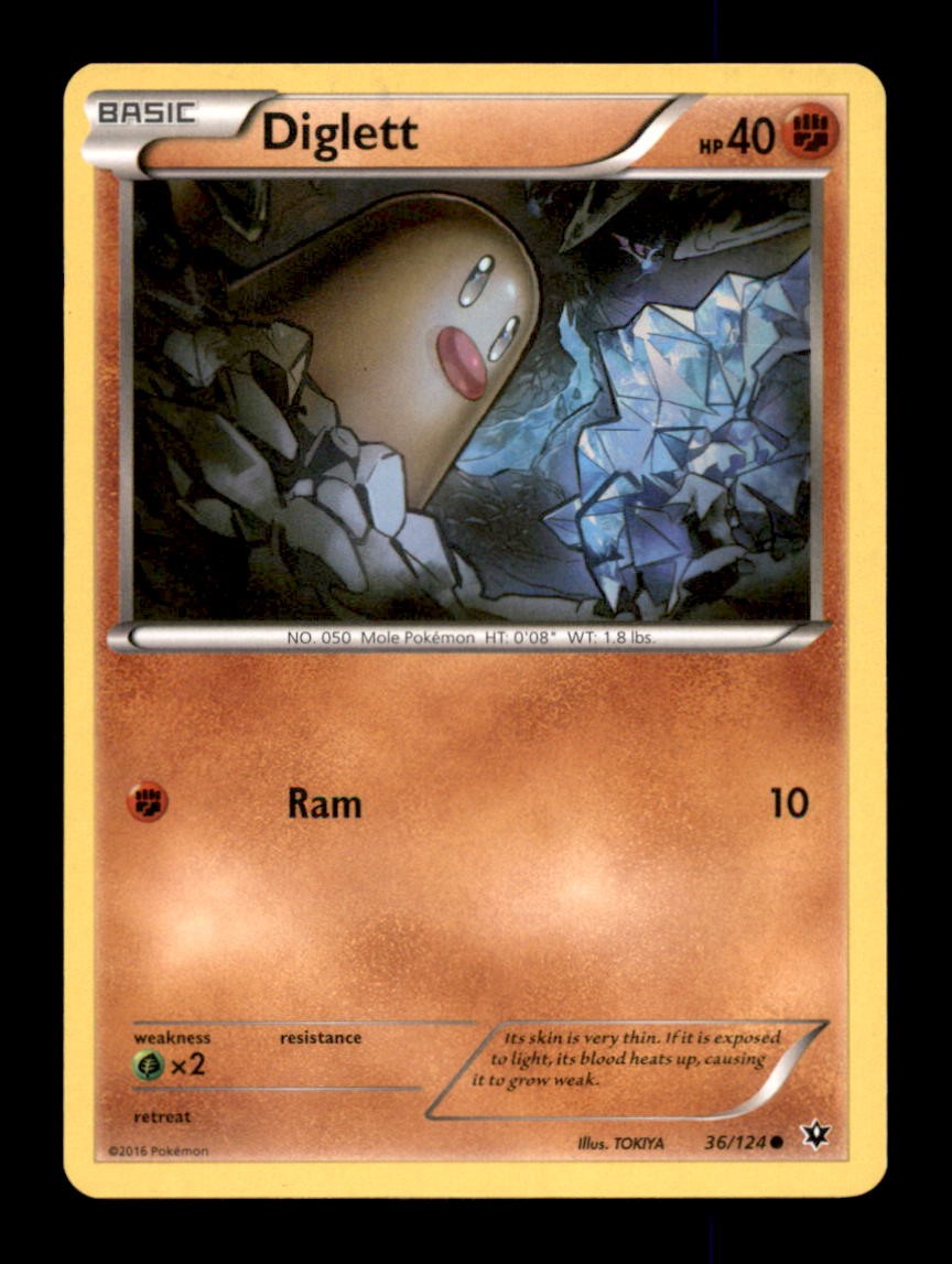 DIGLETT 36/124 C FATES COLLIDE POKEMON LP