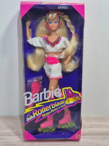 ROLLERBLADE BARBIE Doll 1991 Skates Flicker’n Flash 2214 Vintage New In Box