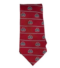 VTG The Ohio State University Tie Rivetz of Boston Silk Hand Made 59  Red