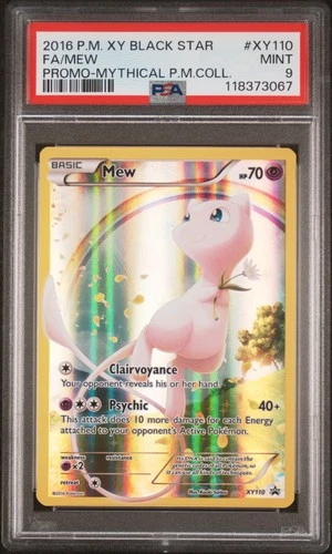 2016 POKEMON XY BLACK STAR PROMO MYTHICAL POKEMON COLL #XY110 FULL ART/MEW PSA 9