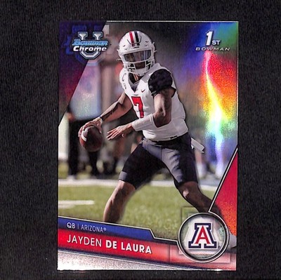 Jayden De laura 2023 Bowman University Chrome Refractor #30 Arizona Wildcats