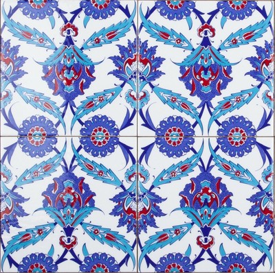 Oriental Wall Tiles For Kitchen, Bathroom Iznik Tiles 20x20 cm, 12 Pieces -...