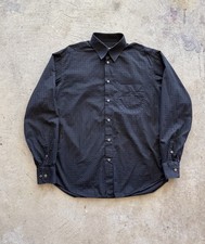 Brioni Men  s Black Checkered Button Up Shirt Size Medium Luxury