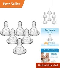 Comfortable Feeding with Dr. Brown's Level 3 Nipples, 6-Pack for 6m Babies