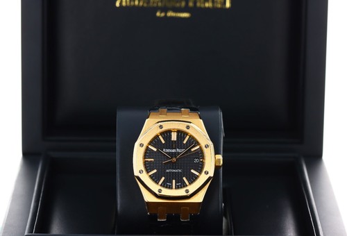 Audemars Piguet Royal Oak 37mm, Black Dial - 18kt Rose Gold 15...