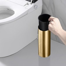 Toilet Brush and Holder Set - Brushed Stainless Steel Gold Toilet Brush and H...