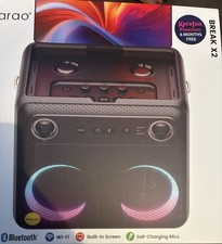 Smart Karaoke Machine with Lyrics Display, 32GB Tablet  2 Wireless Mics 300W