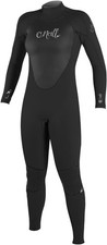 O'NEILL WOMEN'S EPIC 3/2MM BACK-ZIP FULL WETSUIT SIZE 10, BLACK DISTRESSED PKG