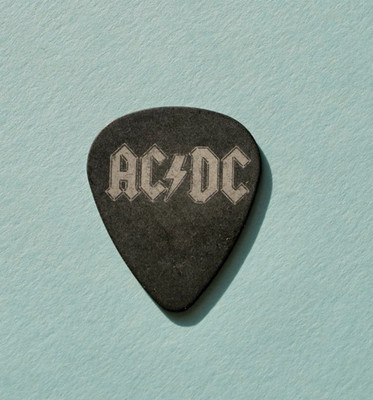 MEGA RARE: AC/DC 1995 Ballbreaker Tour Stage Guitar Pick GRAY/SILVER Script Logo