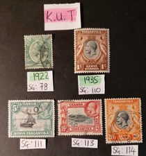 Kenya & Uganda Tanzania Mix Stamps Off Paper King George V Off Paper