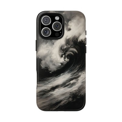 Ocean Waves Charcoal Black Phone Cover Tough Case | Lifetime Warranty