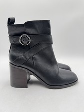 Crown Vintage Courla Ankle Size Zipper Boots, Black Leather, Size Women's 10M