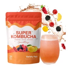 Sparkling Kombucha Powder Packets - Probiotic Soda Fizzy Drink Mix | Gut He