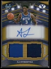 2025-26 Bowman University's Best AJ Dybantsa #PDA-AD Gold 27/50 Dual Relic Auto