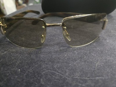 Vintage Gucci Interlocking G Rimless Brown Frames Brown Lens + Case