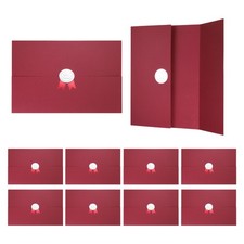 10 Pack Tri-Fold Certificate Holders, 12.6 x 9.1"Silver-Stamped, Maroon