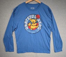 Grateful Dead Dancing Bear Long Sleeve Shirt 2021 Blue Unisex L -SEE SIZING PICS