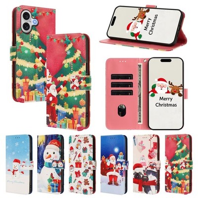Christmas Santa Wallet Phone Case for Samsung A13 A71 A04E A32 A22 A21S A52 A40