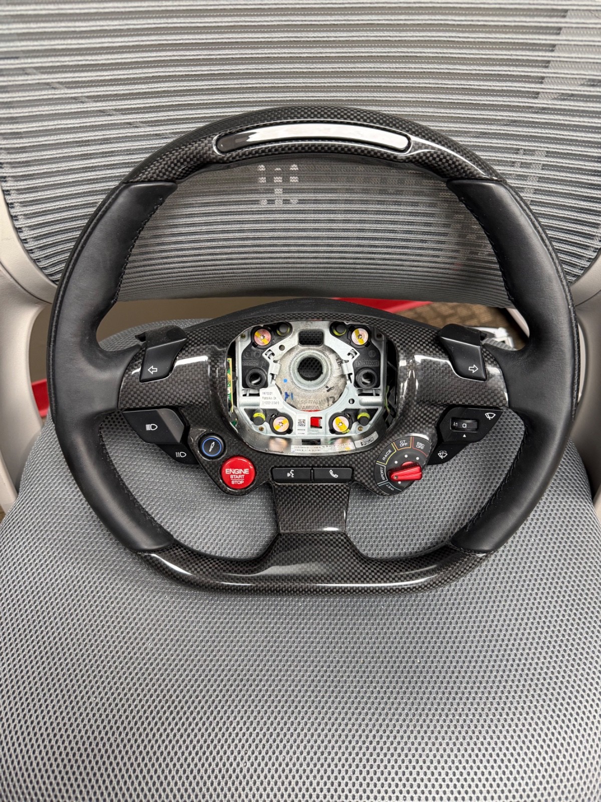 Ferrari OEM F8 Steering Wheel Upper and Lower Carbon Fiber W LED's 860622