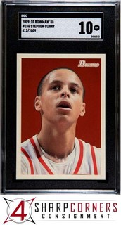 2009 BOWMAN '48 #106 STEPHEN CURRY RC WARRIORS #/2009 SGC 10