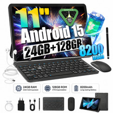 11" Tablet PC Android 15 Wifi 5G 24GB 128GB Tablet Bundle Keyboard Set For Work