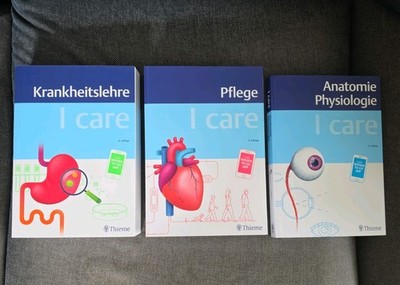 Thieme I care Set 3 Bücher Pflege Krankheitslehre Anatomie 2. Auflage, Neuwertig