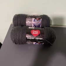 Red Heart Super Saver Lot 2 Charcoal 