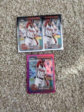 Brayan Rocchio 2024 Topps Chrome Lot (3) Pink Refractor + Base Guardians #113