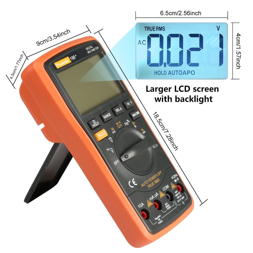 Multimeter Ebay Auto Ranging Digital Multimeter TRMS 6000 with Battery Alligator Clips ...