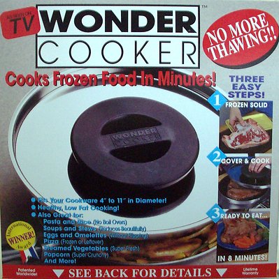 WONDER COOKER MIRACLE LID NO MORE THAWING COOKS FROZEN FOOD in MINUTES NIB
