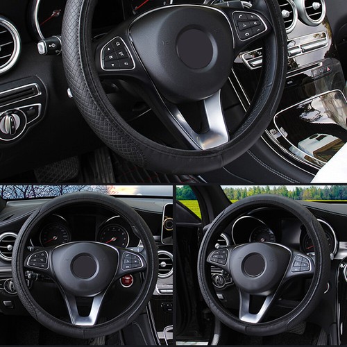 15"/38CM Universal Truck Car Steering Wheel Cover Anti-slip PU Leather Protector - Picture 7 of 16