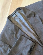 Stafford Mens Sport Coat 46R Executive Gray Plaid Blazer 2 Button Suit Jacket