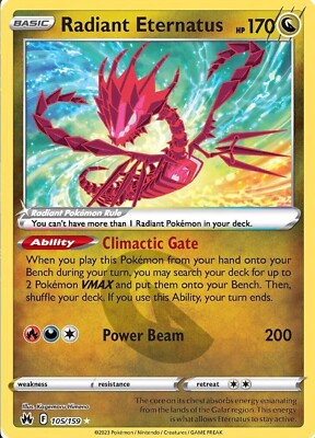 Radiant Eternatus 105/159 - Crown Zenith - NM