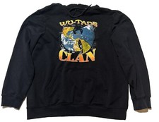 Wu Tang Hoodie Sz Large  Black Globe Graphic Long Sleeves Hip Hop Rap