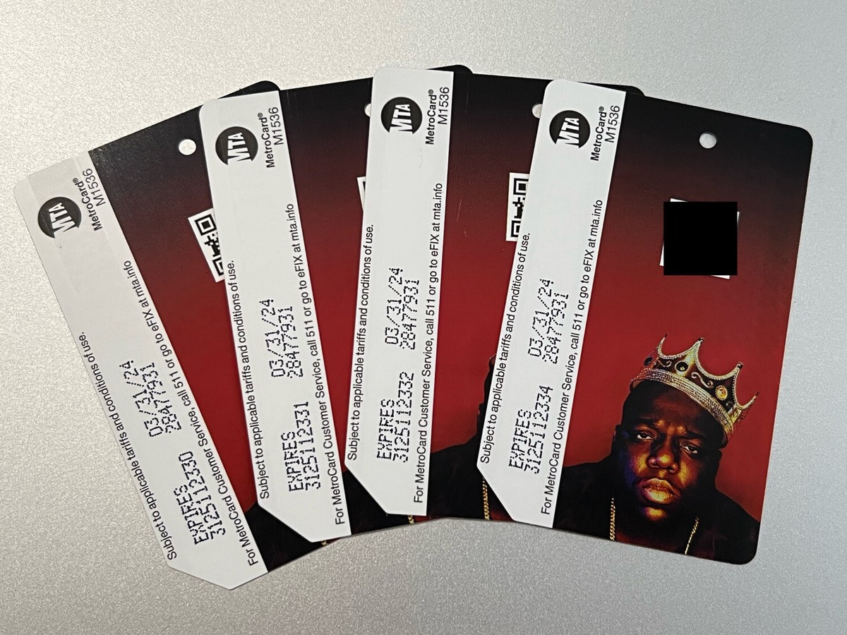 Metro card Notorious b.i.g メトロカード ビギー MTA NYC Biggie Smalls Notorious B.I.G Metrocard - SS22 - US