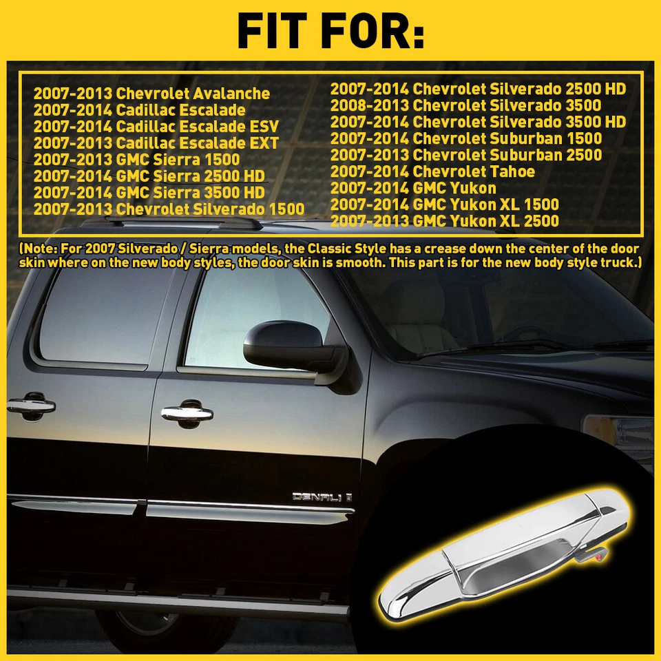 Manija de puerta lateral delantera derecha (pasajero) para Cadillac Escalade ESV EXT 2007-2014 Foto 4 de 4