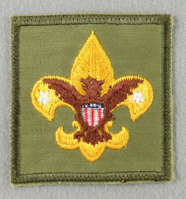 1955-1964 Tenderfoot Scout Rank Patch Smooth Twill Paste Back Type 8B [MA466]