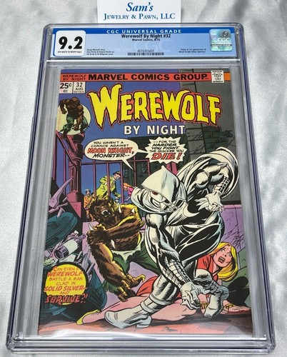 Werewolf By Night #32 CGC 9.2 OWWP {1975} Origin & 1st Moon Knight=Marc Spector=